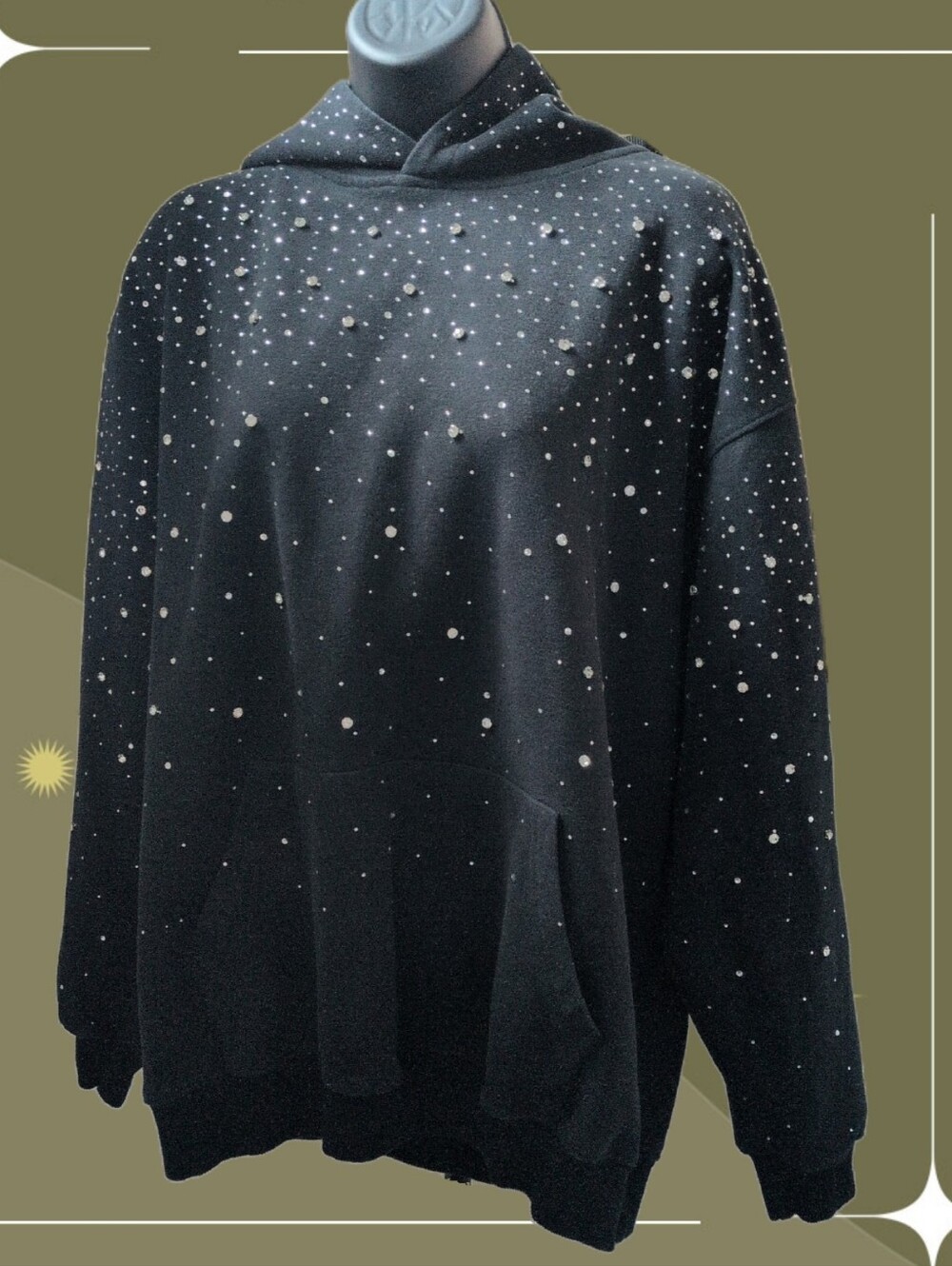 ✨Tiktok Viral Vybes Galaxy Rhinestone Hoodie Size L